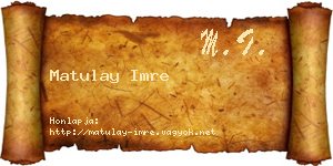 Matulay Imre névjegykártya