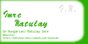 imre matulay business card